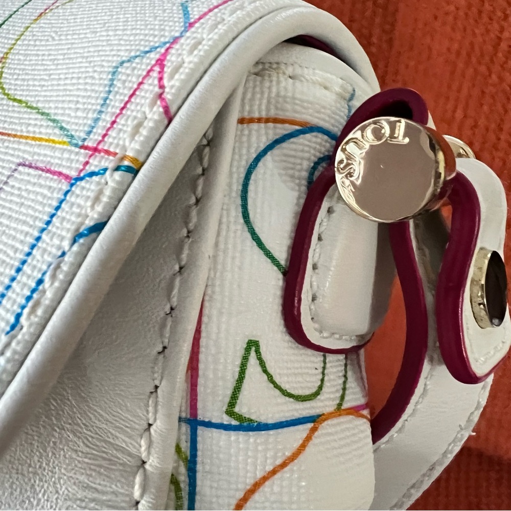 Tous Crossbody Bag - Multicolored Monogram Canvas - White Leather - - Picture 4 of 13